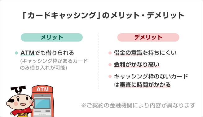イラスト・図：「カードキャッシング」のメリット・デメリット