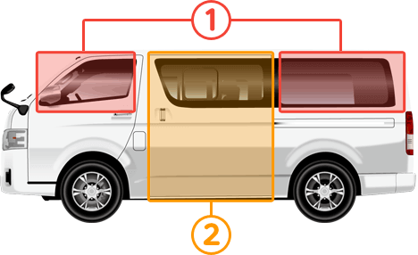 イラスト:ハイエース側面の傷つきやすい箇所