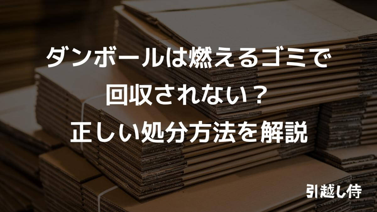 ダンボールは燃えるゴミで回収されない?正しい処分方法を解説