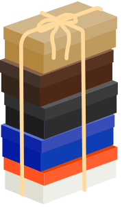 挿絵：積み上げられた靴箱