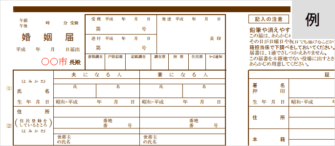 キャプチャ画像：婚姻届