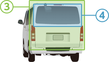 イラスト:ハイエース後方の傷つきやすい箇所