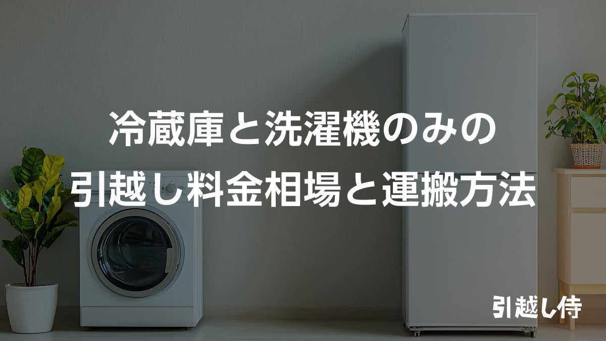 冷蔵庫と洗濯機のみの引っ越し料金相場と運搬方法 | 引越し見積もりの