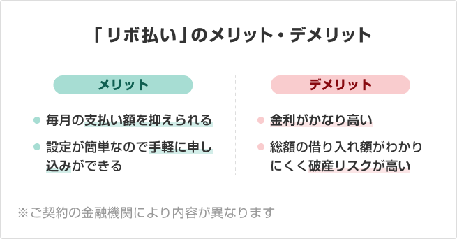 図：「リボ払い」のメリット・デメリット