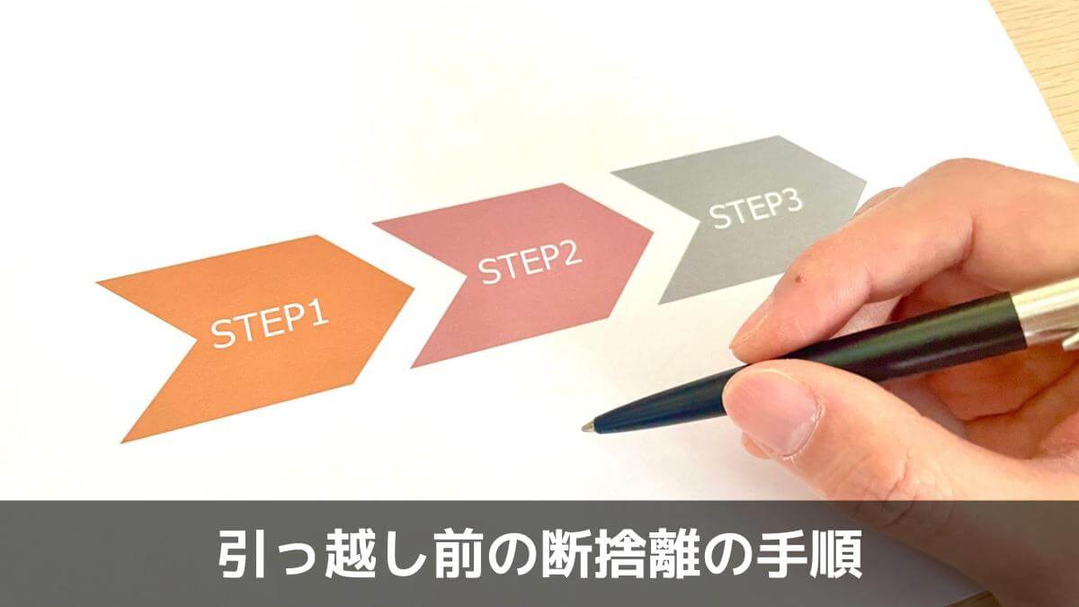 写真：引越し前の断捨離の手順。目標へのステップを書き出す人。